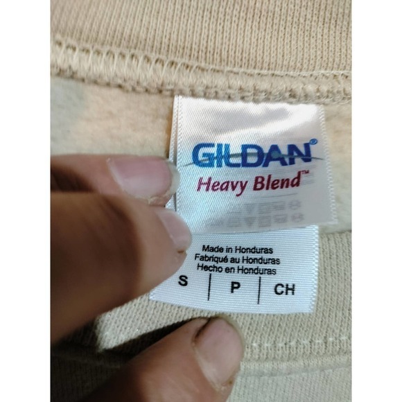 Graphic fall print beige color crew neck sweat shirt women size small - Picture 6 of 7